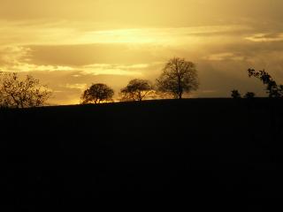 Herrlich: Ein Sonnenuntergang im Odenwald.