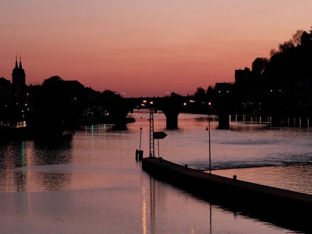 Heidelberg, der Neckar bei Nacht