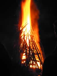 Lärmfeuer im Nibelungenland Odenwald,Grasellenbach im Überwald.