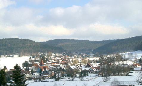 Winter im Odenwald. 1Km zur Nachbargemeinde Affolterbach, Ortsteil von Wald-Michelbach